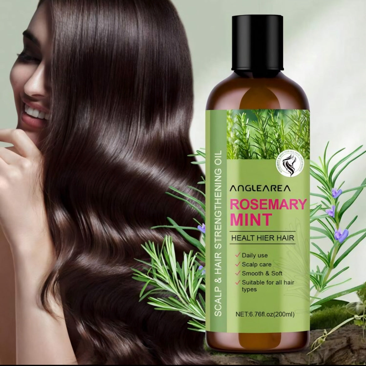 Refreshing rosemary essential oil for hair care