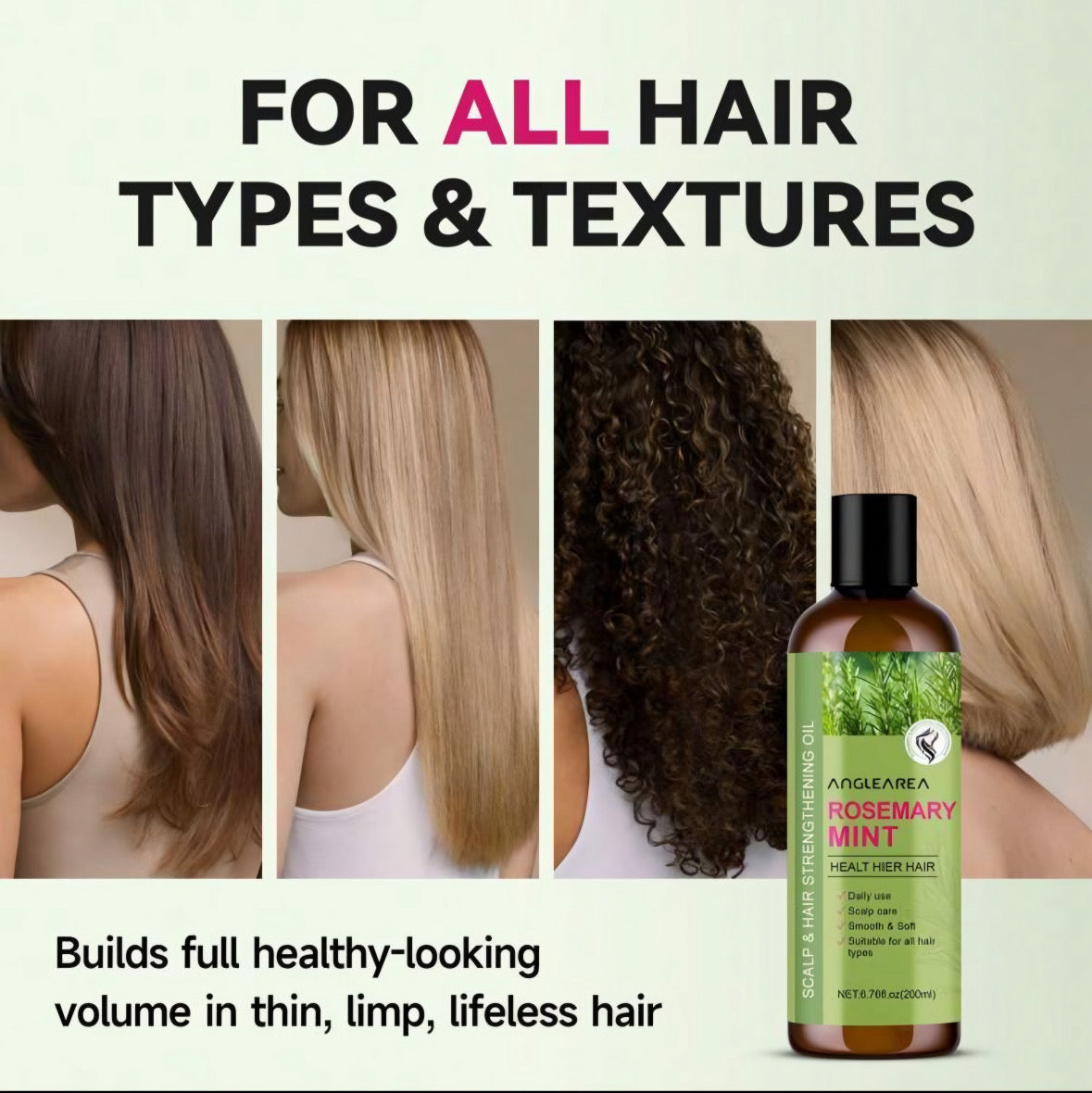 Refreshing rosemary essential oil for hair care