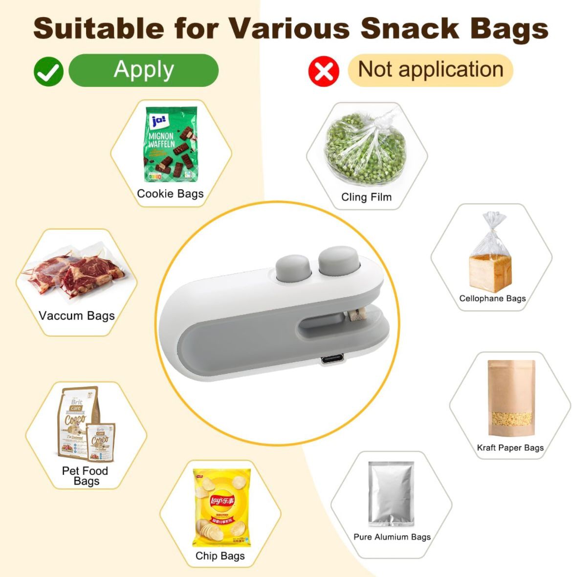 Portable USB rechargeable MINI bag sealer