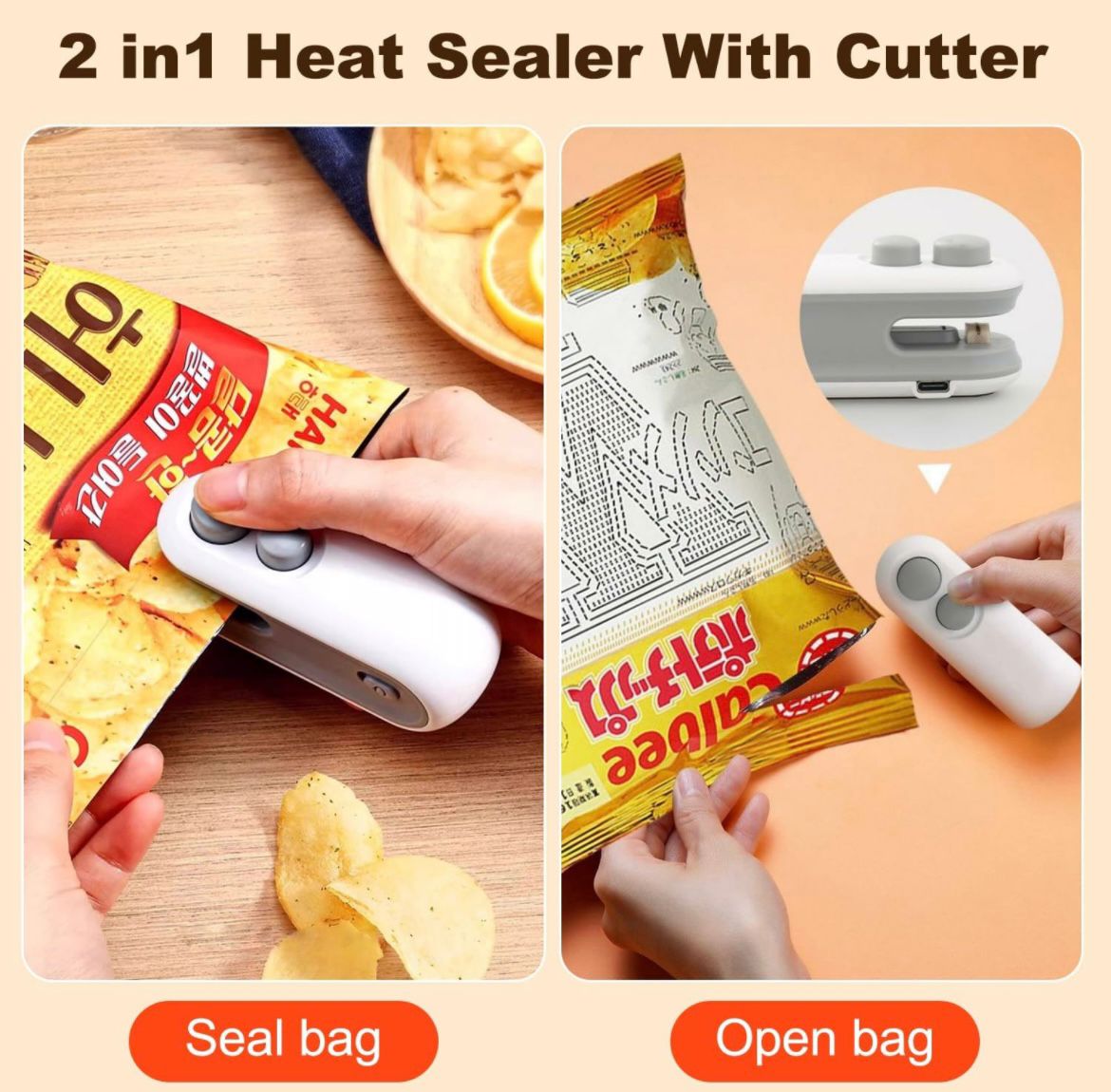 Portable USB rechargeable MINI bag sealer