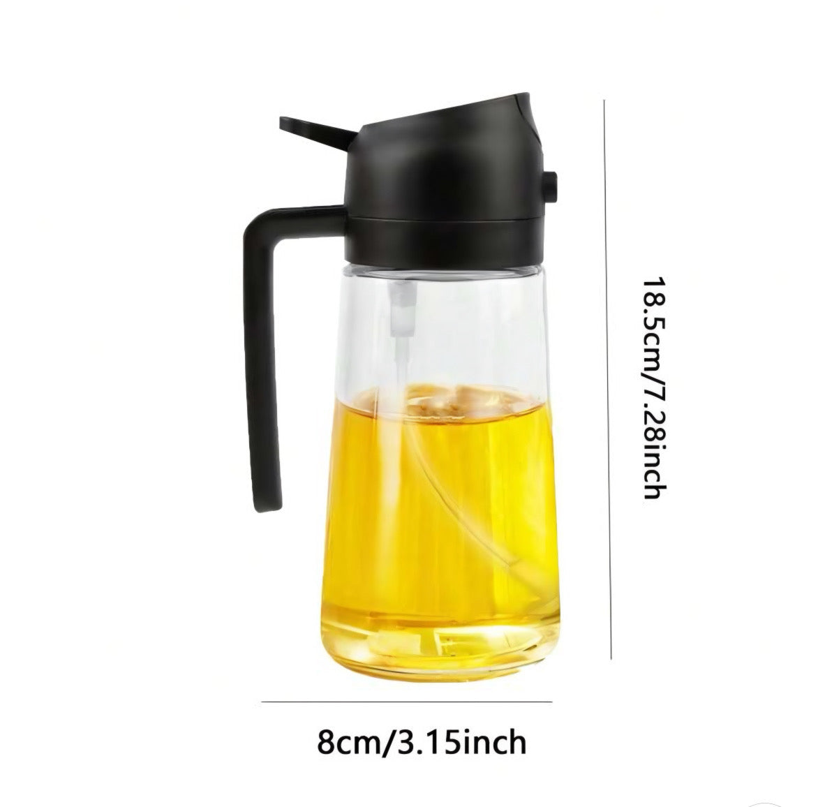 2 in 1 Glass Oil Sprayer & Dispenser, 16oz/470ml